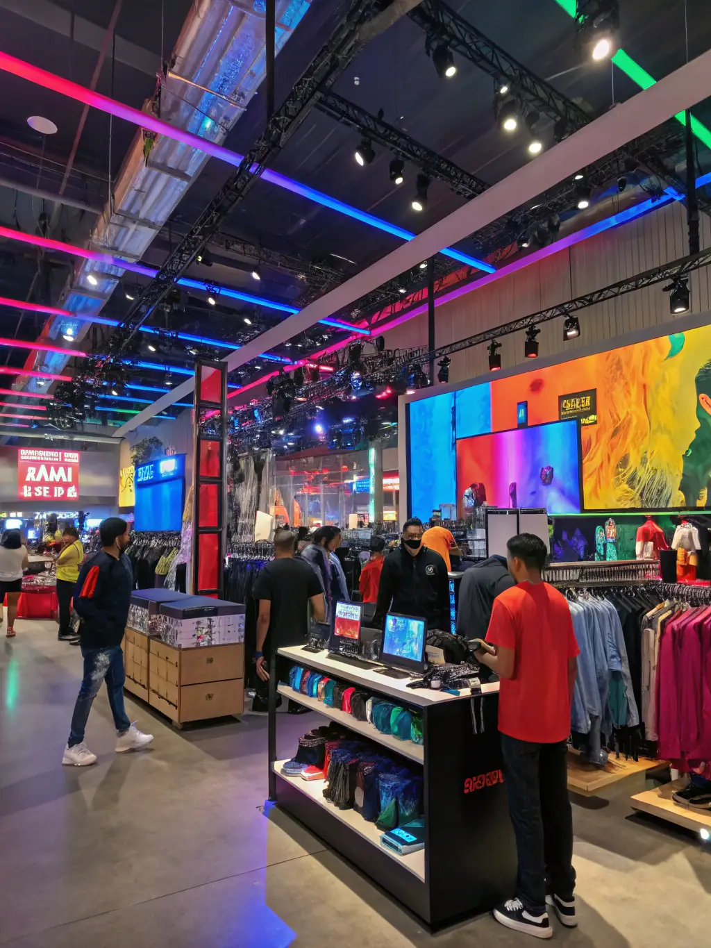 A bright, organized retail store interior with shelves displaying electrical components, cables, switches, and small appliances, highlighting Pealectric’s retail offering.